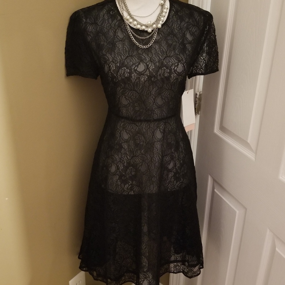 Black Laced Sample Tahari Dress